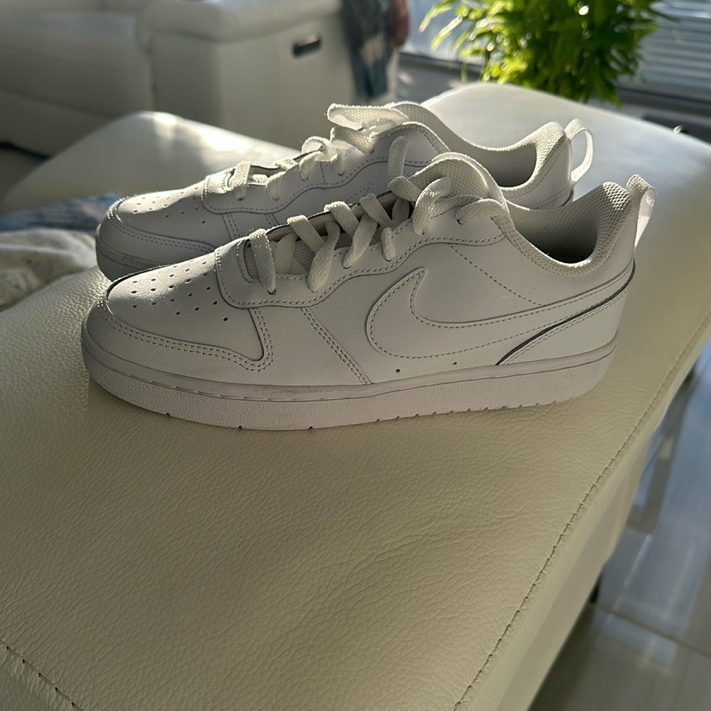 nike court vision low, all white, youth, size 6.5